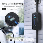 WOSHION Level 2 Portable EV Charger 40A, NEMA 14-50 Plug, 240V Fast Charging Station, Adjustable 16A-40A, 25FT Cable, IP66 Waterproof, Compatible with All J1772 EVs