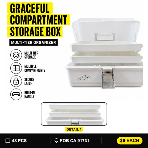 Graceful compartment storage box
