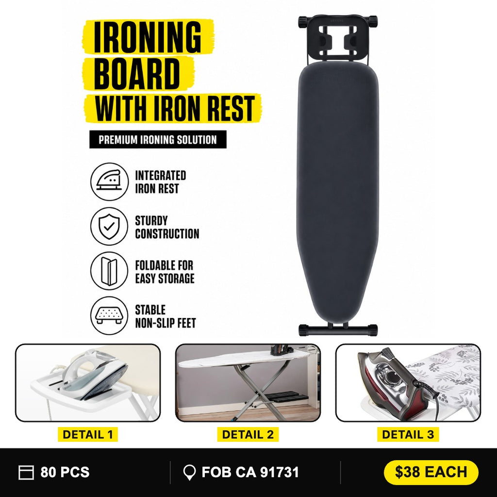 Ironing board with iron rest