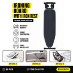 Ironing board with iron rest