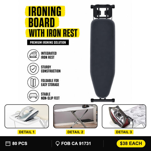 Ironing board with iron rest