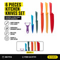 Colorful 6 Pieces Kitchen Knives Set