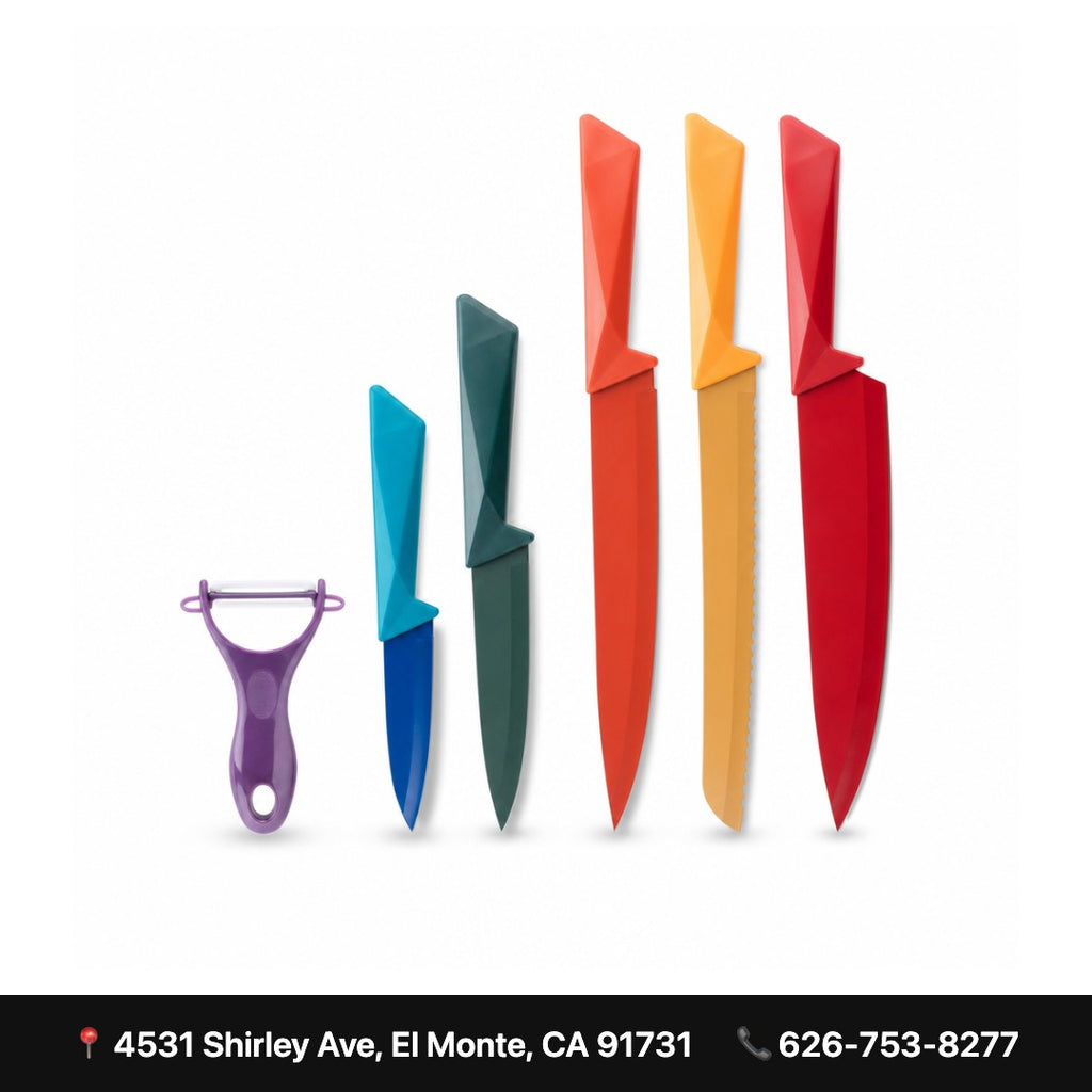 Colorful 6 Pieces Kitchen Knives Set