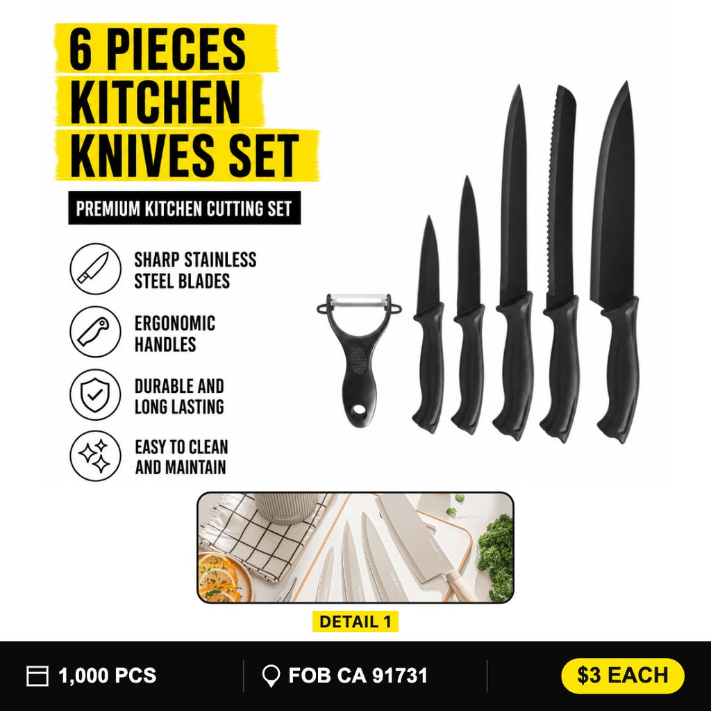 6 Pieces Kitchen Knives Set
