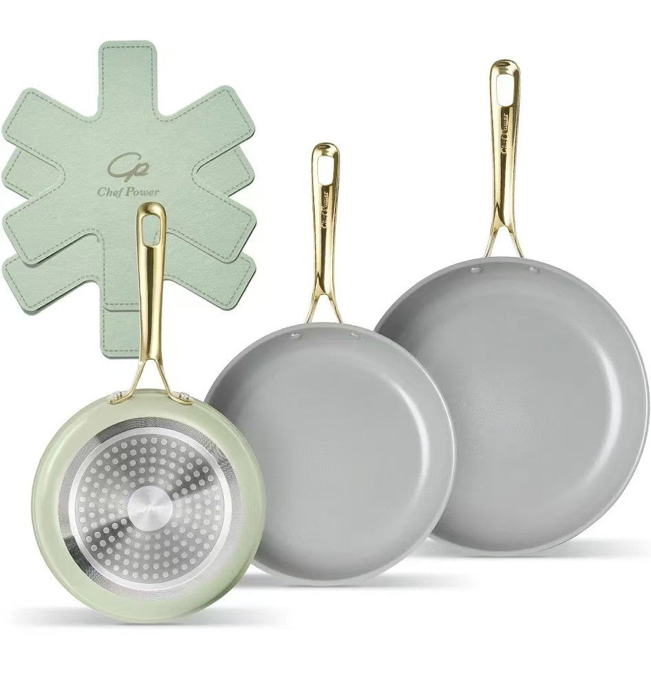 3‑Piece Green Cookware Set