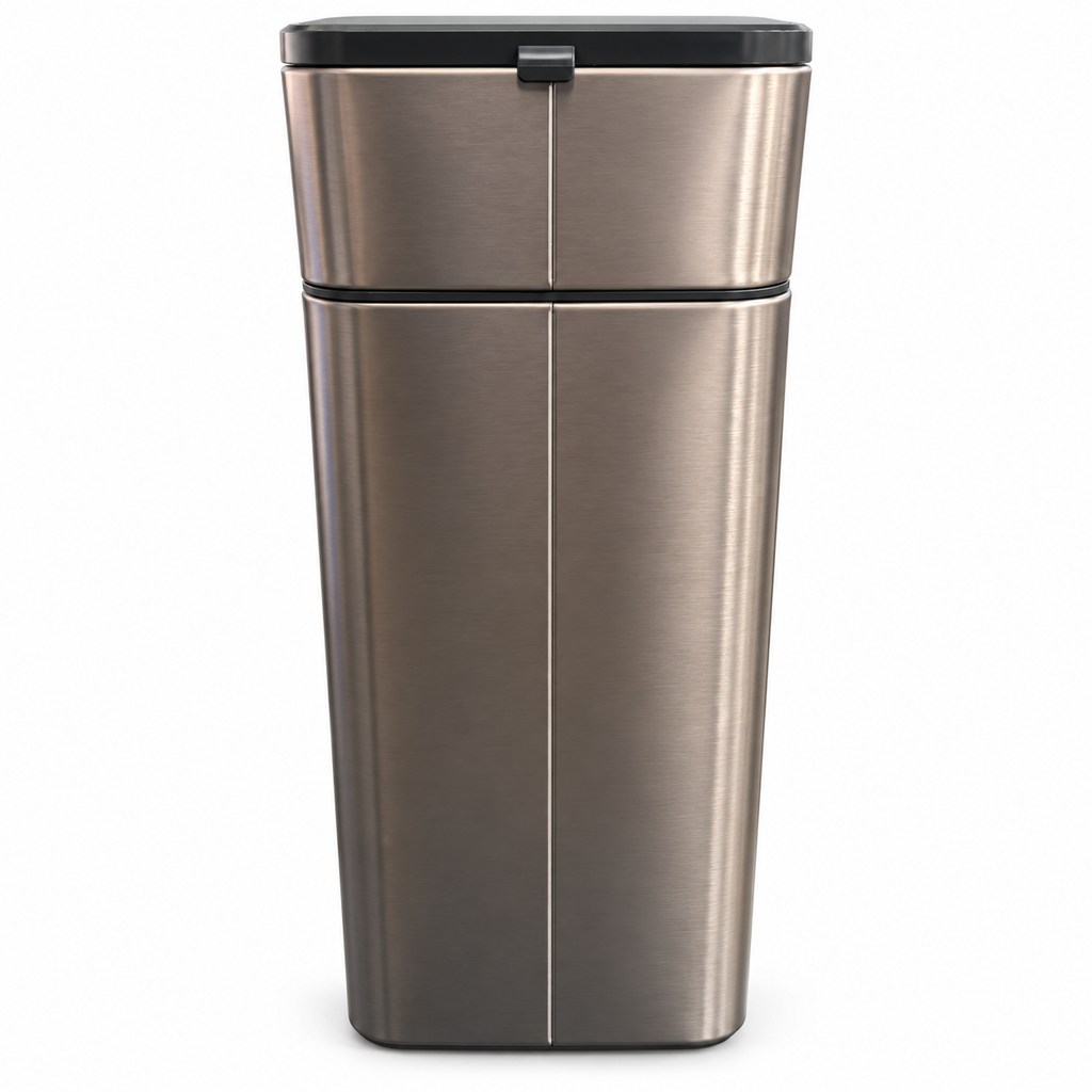Zen Swipe Stainless Steel Sensor Trash Bin – 9L Charcoal Gray Wings-Open (Model 9809)