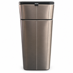 Zen Swipe Stainless Steel Sensor Trash Bin – 9L Charcoal Gray Wings-Open (Model 9809)