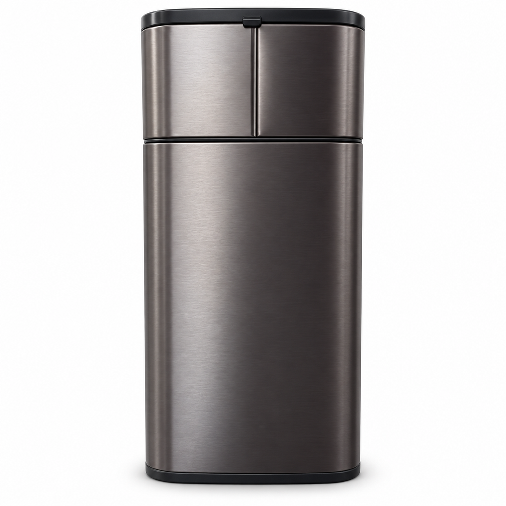 Zen Swipe Stainless Steel Sensor Trash Bin – 20L Charcoal Gray Wings-Open (Model 9811)