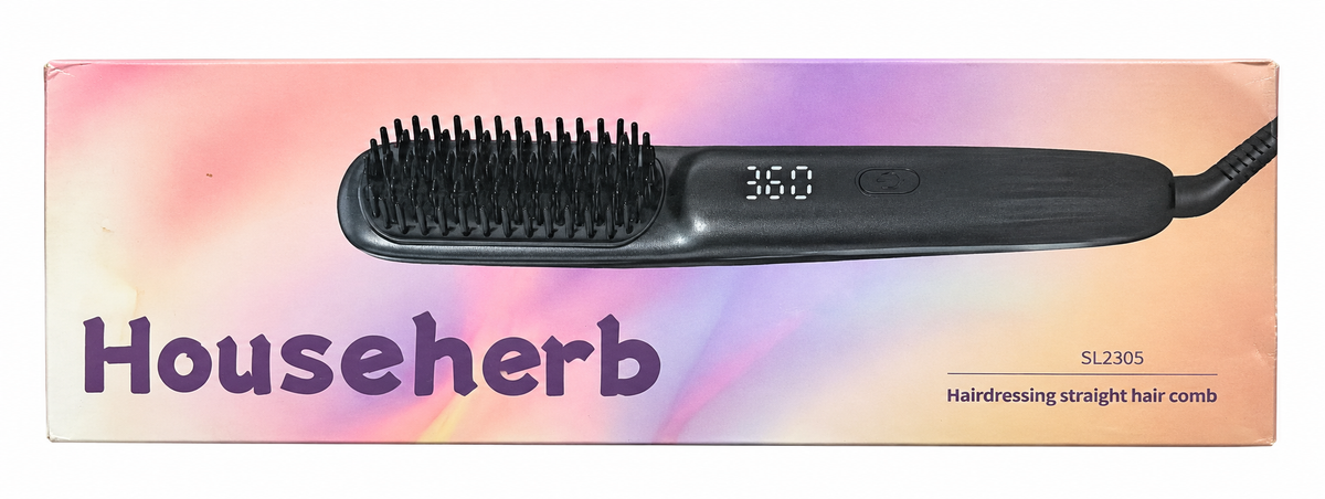 Househerb Hair Straightener Brush – Model SL2305, 35W (Dyson Grey)
