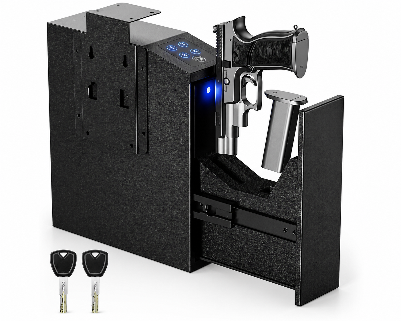 BGX-M/D-T6 ADIMO BGX-M/D-T6-P Gun Safe for Handgun, for Wall and Nightstand, w/ 3-6 Digit Code, Silent Mode LED Light for Quick Access