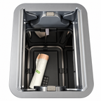 Zen Swipe Stainless Steel Sensor Trash Bin – 9L Charcoal Gray Wings-Open (Model 9809)