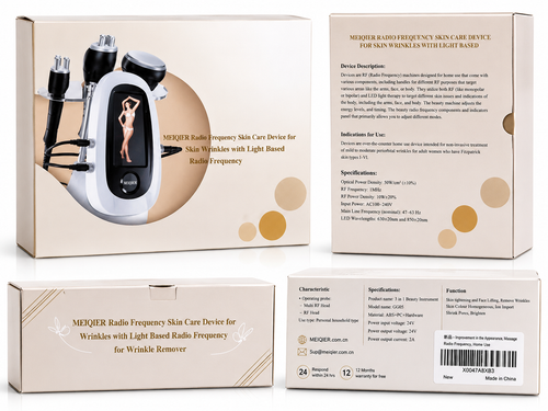 (OPEN BOX )MEIQIER 3-in-1 RF Skin Care Device – Radio Frequency Skin Tightening, Wrinkle Reduction & Facial Rejuvenation System