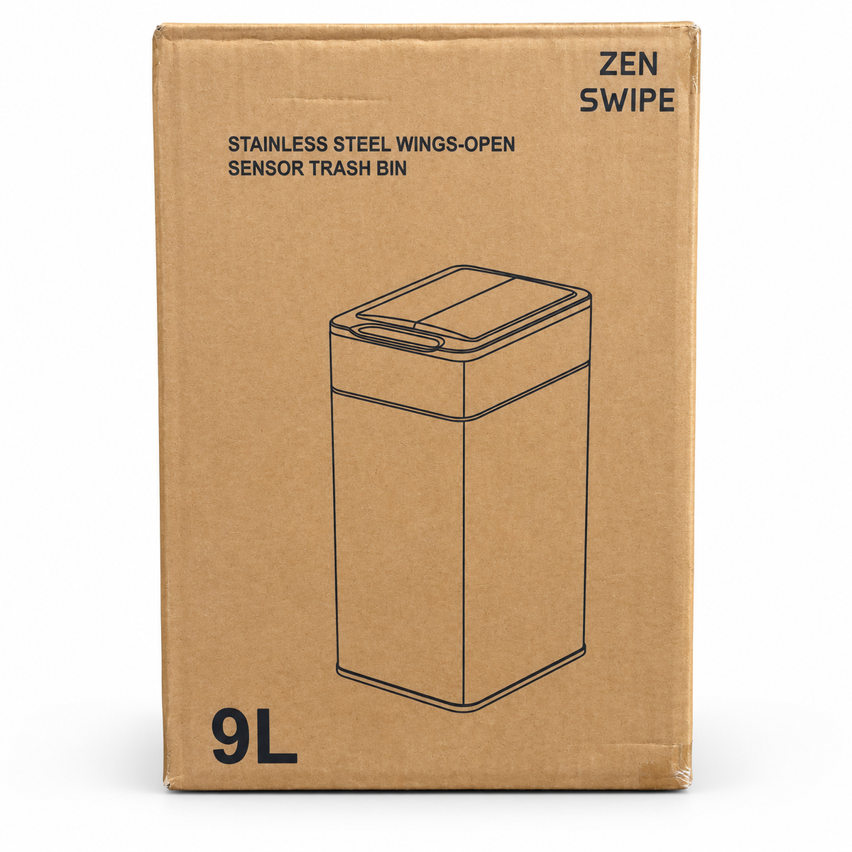 Zen Swipe Stainless Steel Sensor Trash Bin – 9L White Wings-Open (Models 6737 / 9809)