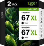 COOLTONER 67XL 67 XL 6055e 2800e Black Ink Cartridges for HP Printer 2755e 2855e 6000