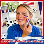 USA Soccer Fan Kit for 2026 World Cup, 12-in-1 Complete Set with Flag Headband, Retractable Horn, Face Paint, Cheering Sticks, Scarf & Large American Flag – Patriotic Gear for Watch Parties
