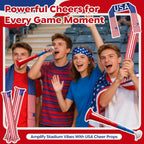USA Soccer Fan Kit for 2026 World Cup, 12-in-1 Complete Set with Flag Headband, Retractable Horn, Face Paint, Cheering Sticks, Scarf & Large American Flag – Patriotic Gear for Watch Parties