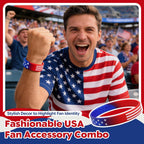 USA Soccer Fan Kit for 2026 World Cup, 12-in-1 Complete Set with Flag Headband, Retractable Horn, Face Paint, Cheering Sticks, Scarf & Large American Flag – Patriotic Gear for Watch Parties