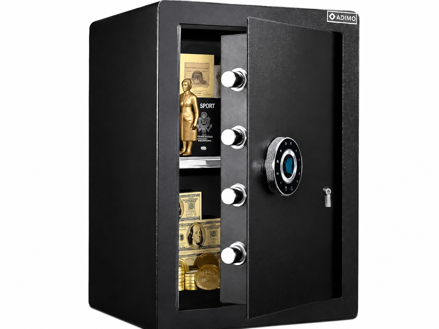 ADIMO BGX-M/D-70(L) Biometric Fireproof Safe 2.8 Cuft, Large Heavy-Duty Security Safe Box with Fingerprint & Password Access, Alarm System, Removable Shelf, Money Lock Box
