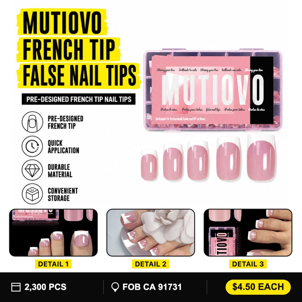 Mutiovo French Tip false nail tips