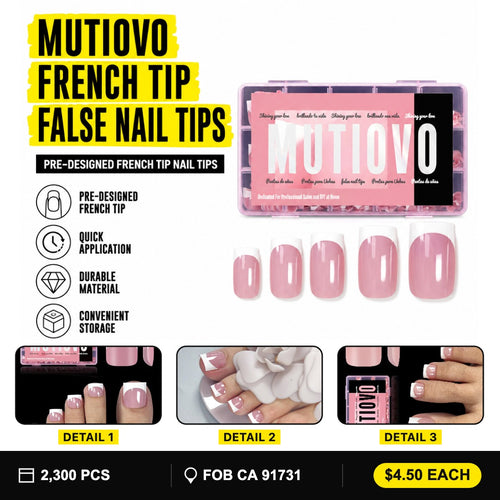 Mutiovo French Tip false nail tips
