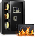 BGX-M/D-80 Safe Box, ADIMO 2.8 Cubic Ft Fireproof Safe Box, Weighted Cabinet Safe with Removable Shelf, Sensitive Alarm, Dual Key System with LCD Digital Screen, Safe for Jewelry, Cash, Documents and Gold