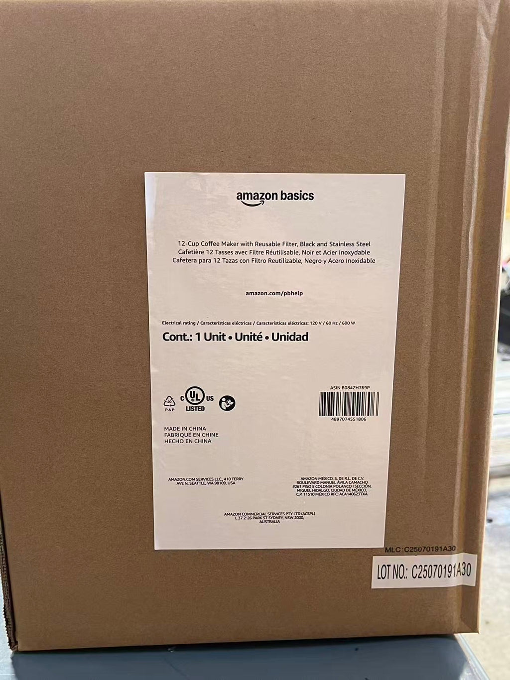 Amazon Basics 12-Cup Coffee Maker with Reusable Filter