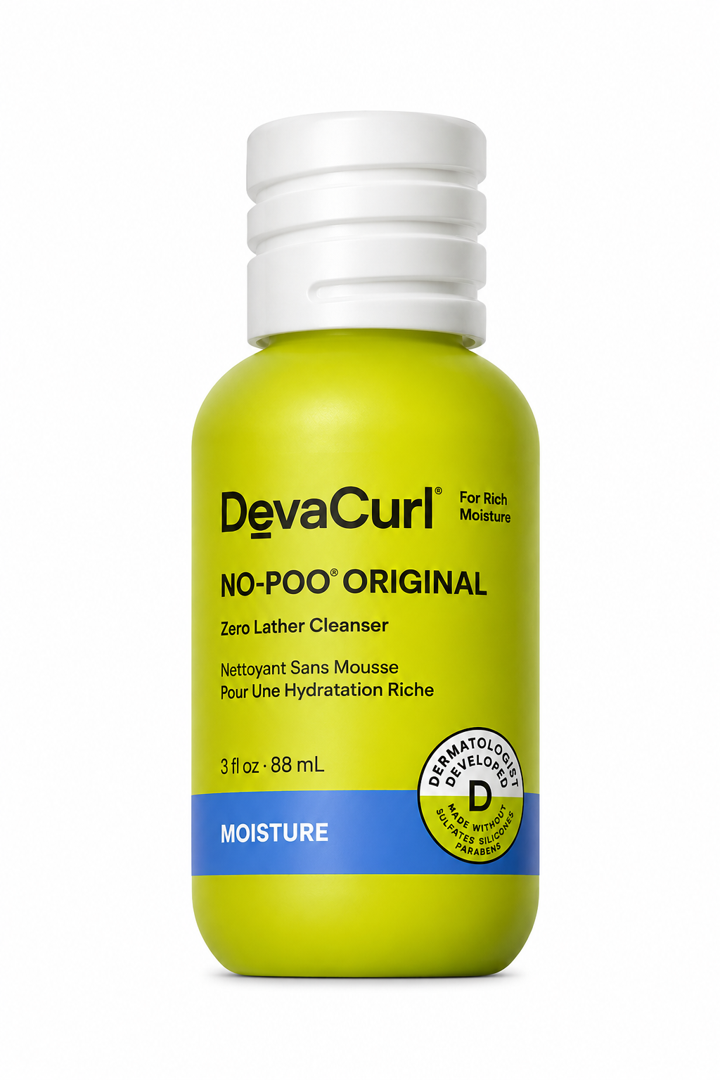 DevaCurl No-Poo Original Zero-Lather Cleanser for Rich Moisture 3 oz Sealed