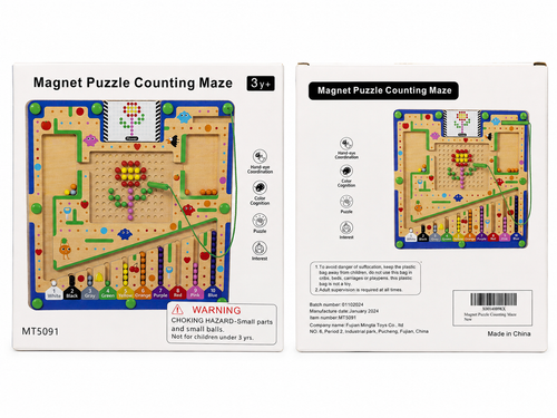 Magnetic Counting Maze Montessori Learning Board – Wooden Color Sorting & Number Matching Toy