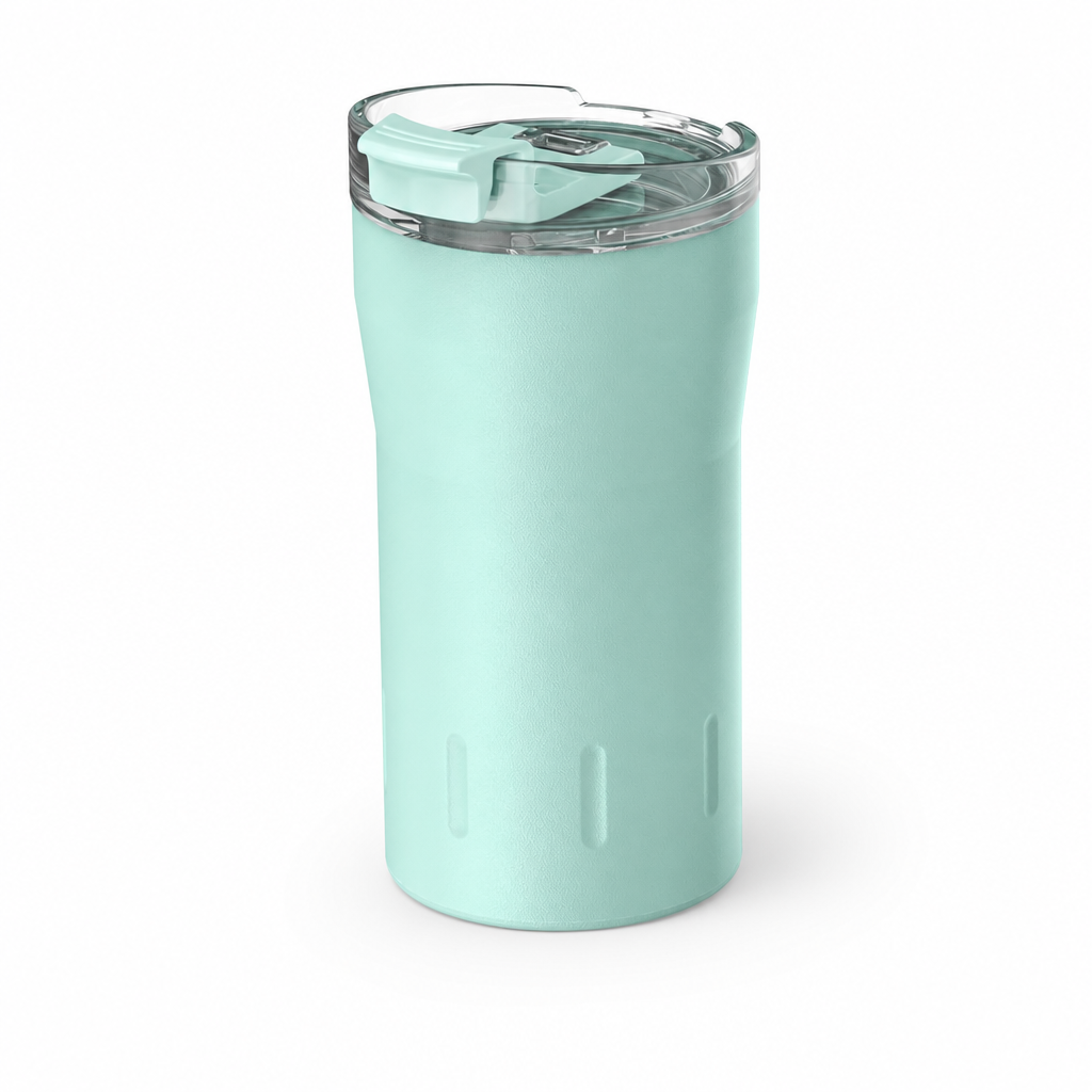 12 oz Insulated Travel Coffee Mug with Flip Lid — Mint Green | Stainless Steel Vacuum Tumbler