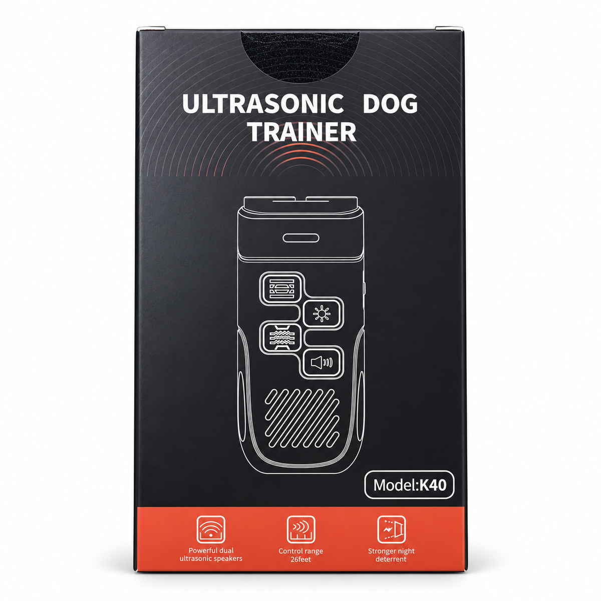 Ultrasonic Dog Trainer – K40 Handheld with Dual Speakers