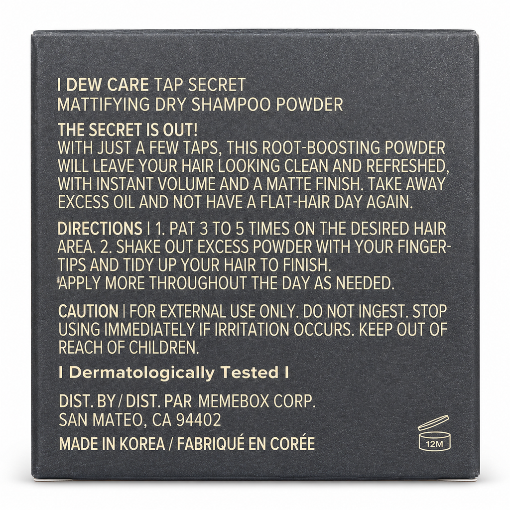I Dew Care Tap Secret Mattifying Dry Shampoo Powder – 7g (0.24 oz)