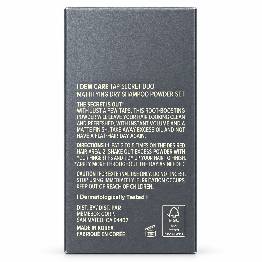 I Dew Care Tap Secret Duo Mattifying Dry Shampoo Powder Set – 2 x 7g (0.24 oz)