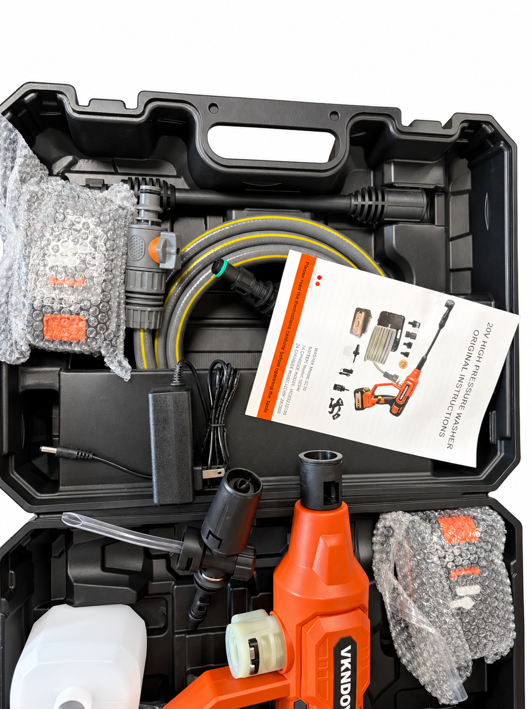 VKNDOYNT Cordless Pressure Washer – Model SC16, 20V 5.0Ah Two Battery Kit