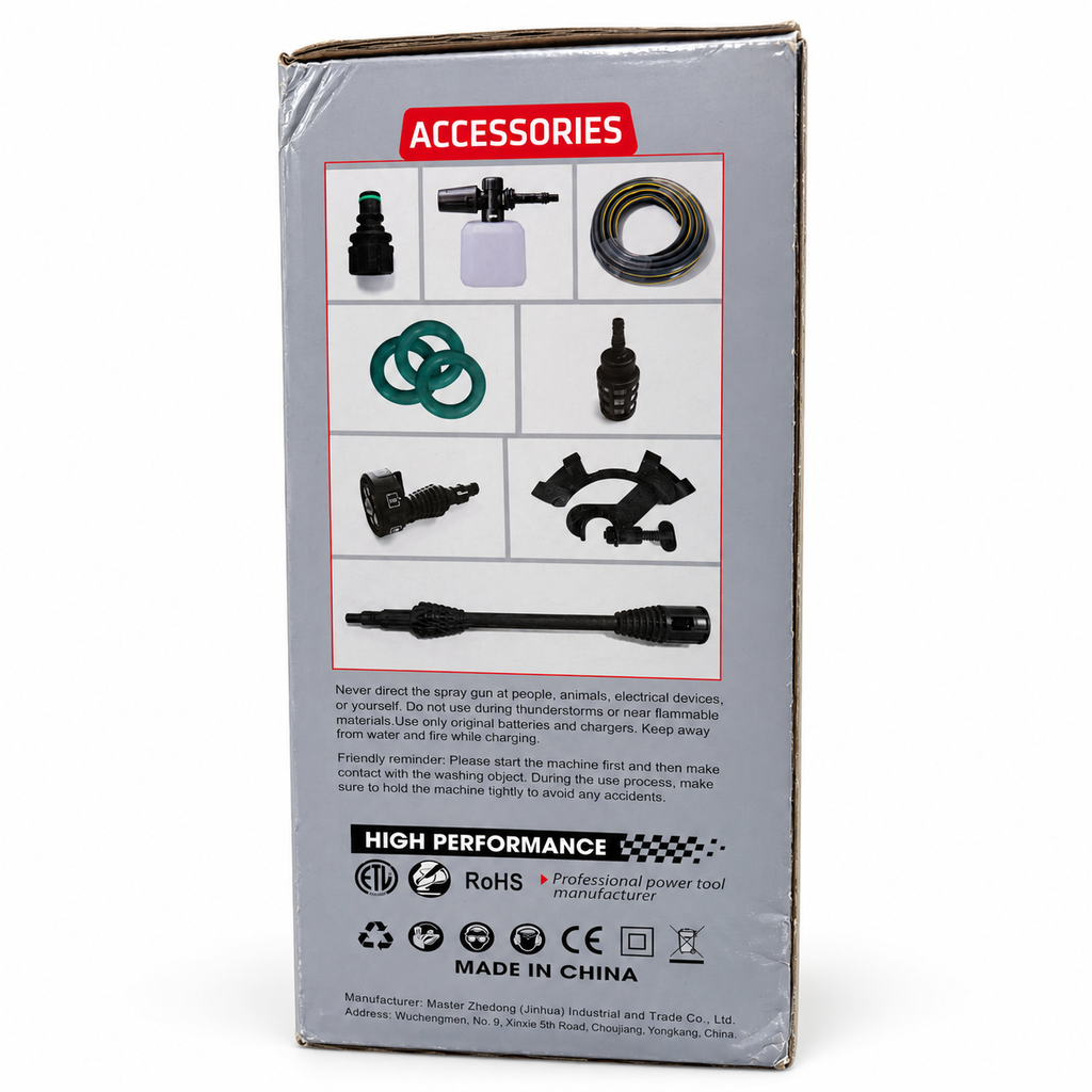 VKNDOYNT Cordless Pressure Washer – Model SC14, 20V 5.0Ah Single Battery