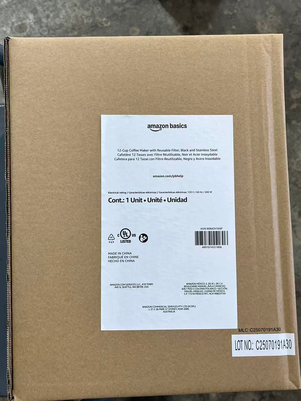 Amazon Basics 12-Cup Coffee Maker with Reusable Filter