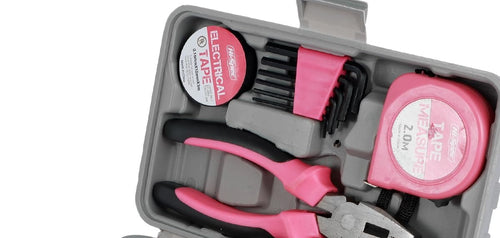 Top tray: electrical tape, hex keys, tape measure, pliers